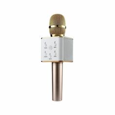 Акция на Беспроводной караоке микрофон с встроенными динамиками Bluetooth USB Q7 UTM Gold от Allo UA