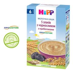 Акція на Каша органическая молочная HiPP 5 злаков с черносливом 250 г 2918 ТМ: HiPP від Antoshka
