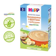 Акція на Каша молочная HiPP Кукурузная с фруктами и пребиотиками 250 г 2953 ТМ: HiPP від Antoshka