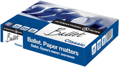 Акція на Набор бумаги офисной Ballet Classic A4 80 г/м2 класс B 5 пачек по 500 листов Белая (4605817123100) від Rozetka UA