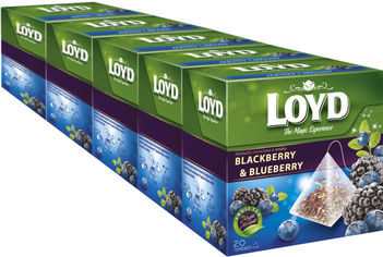 Акція на Упаковка чая Loyd ягодного Ежевика и Голубика 5 пачек по 20 пирамидок (5900396016235) від Rozetka UA