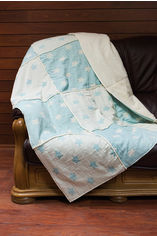 Акція на Плед микроплюш Star Patchwork throw Barine mint ментоловый 130х170 см від Podushka