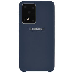 Акция на Чехол Silicone Cover (AA) для Samsung Galaxy S20 Ultra Синий / Midnight Blue от Allo UA