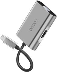 Акція на Wiwu Adapter Apollo A20VH USB-C to HDMI+VGA Hub Gray (6957815507115) від Stylus