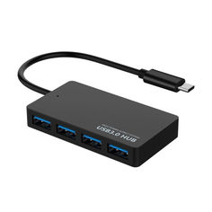 Акція на USB концентратор BauTech Type C 4 порта USB C к USB 3,0 Черный (1007-382-00) від Allo UA