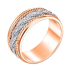Акція на Обручальное кольцо из комбинированного золота 000006390 18.5 размера від Zlato