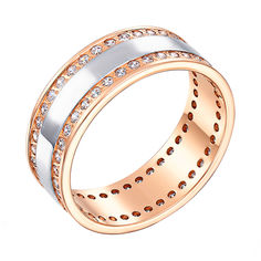 Акція на Золотое обручальное кольцо с фианитами 000103706 22.5 размера від Zlato
