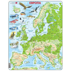Акція на Пазл рамка-вкладыш Карта Европы с животными Макси Larsen K70-UA від Podushka