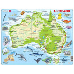 Акція на Пазл рамка-вкладыш Карта Австралии с животными Макси Larsen укр версия A31-UA від Podushka