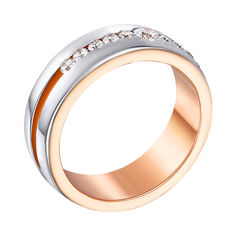 Акція на Золотое обручальное кольцо с фианитами 000103685 19.5 размера від Zlato