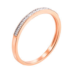 Акція на Золотое кольцо в комбинированном цвете с бриллиантами 000113502 17.5 размера від Zlato