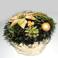 Акция на Декоративная корзинка из соломы Лоза и Керамика 11-40401 персиковый цветок от Podushka