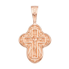 Акція на Крестик из красного золота с молитвой на тыльной стороне 000135171 від Zlato