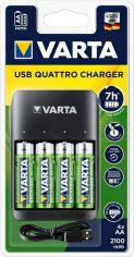 Акція на Зарядное устройство Varta Value USB Quattro Charger+4xAA 2100 mAh (57652101451) від MOYO