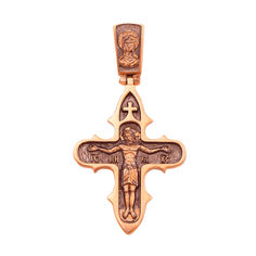 Акция на Православный крестик из красного золота с чернением 000129466 от Zlato