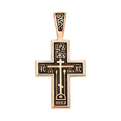 Акция на Крест из красного золота с чернением 000136673 от Zlato