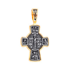 Акція на Православный серебряный крестик с позолотой и чернением 000132094 від Zlato