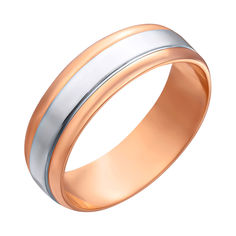 Акція на Золотое обручальное кольцо в комбинированном цвете 000005243 20.5 размера від Zlato