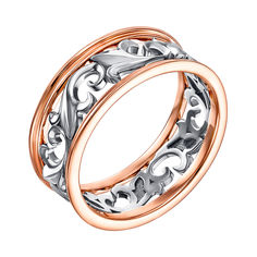 Акція на Обручальное кольцо в комбинированном цвете золота 000133552 17.5 размера від Zlato