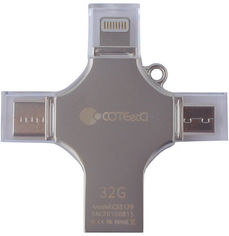 Акція на COTEetCI 32GB 4-in-1 Zinc Alloy iUSB Silver (CS5129-32G) від Stylus