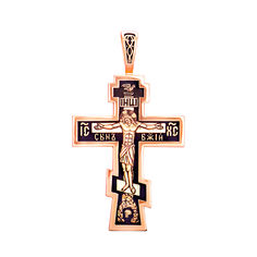 Акция на Православный крестик из красного золота с чернением 000130854 от Zlato