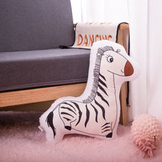 Акция на Мягкая игрушка - подушка Игривая зебра, 50см Berni Kids Белый (51656) от Allo UA