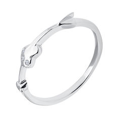 Акція на Серебряное кольцо с сердечками и фианитами 000116339 18 размера від Zlato