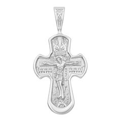 Акция на Серебряный православный крест с молитвой на тыльной стороне 000134677 от Zlato