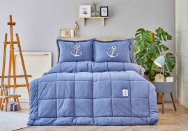 Акція на Постельное белье с одеялом Toffee indigo Karaca Home Полуторный комплект від Podushka