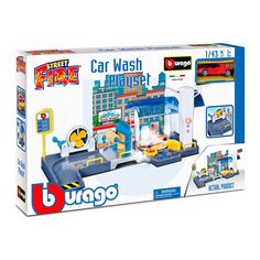 Акція на Ігровий набір Bburago Автомийка з автомоделлю 1:43 (18-30406) від Будинок іграшок