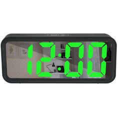 Акція на Зеркальные LED часы с будильником и термометром DT-6508 Black (зеленная подсветка) (7143) від Allo UA
