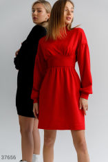 Акция на Яскраво-червона сукня-міні з трикотажу от Gepur