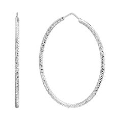 Акція на Серебряные серьги-кольца с алмазной гранью, 43мм 000136116 від Zlato