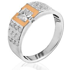 Акция на Женское кольцо из серебра и золота Юрьев 62К 18 от Allo UA