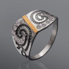 Акция на Серебряное кольцо со вставкой золота Юрьев 269к 18 от Allo UA