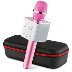 Акція на Беспроводной караоке микрофон с динамиками Bluetooth USB Q7 UTM в чехле Pink (1744-DM) від Allo UA