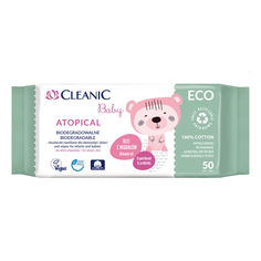Акція на Влажные салфетки Cleanic Baby Eco Atopical 50 шт 2967 ТМ: Cleanic від Antoshka