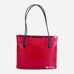 Акція на Женская кожаная сумка Desisan SHI377-1LZ Красная с черным (2000000304175) від Rozetka UA