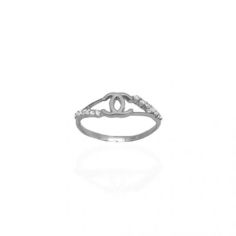 Акція на Кольцо серебряная с куб. цирконием в стиле "Шанель"; 20990 16.5 размер від Allo UA