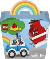 Акция на Конструктор LEGO DUPLO Мой первый пожарный вертолет и полицейский автомобиль (10957) от Будинок іграшок