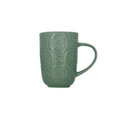 Акция на Чашка керамическая 410 мл Pattern Limited Edition 18478G темно-зеленая от Podushka