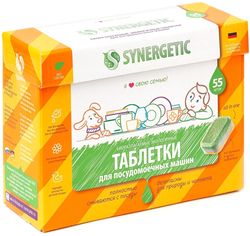 Акция на Бесфосфатные таблетки для посудомоечных машин Synergetic 55 шт (4607971450542) от Rozetka UA