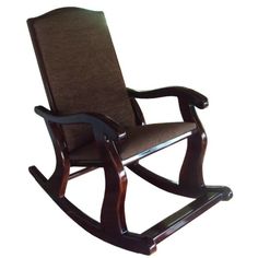 Акция на Кресло-качалка Rocker Classic Dark Walnut, темно-коричневый, массив дерева, с подножкой от Allo UA