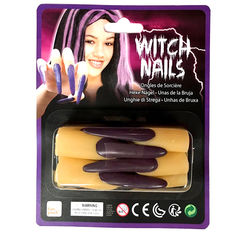 Акція на Накладные пальцы ведьмы Halloween Accessories, фиолетовые, 7,5х2,5 см від Auchan