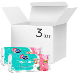 Акция на Упаковка туалетной бумаги Perfex Premium Cotton Baby Powder 3 слоя 3 пачки по 10 рулонов по 200 листов (8600000000271) от Rozetka UA