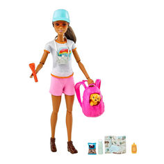 Акция на Кукла Barbie Активный отдых Брюнетка с щенком (GKH73/GRN66) от Будинок іграшок