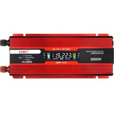 Акция на Преобразователь UKC авто инвертор 12V-220V 2000W LCD KC-2000D + USB Red (3739) от Allo UA