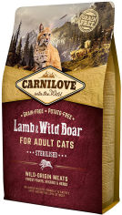 Акция на Сухой корм для взрослых стерилизованных кошек Carnilove Lamb & Wild Boar Sterilised 2 кг (8595602512317) от Stylus