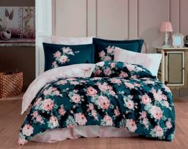 Акція на Комплект постельного белья Hobby Exclusive Sateen Adriana темно-розовый Двуспальный евро комплект від Podushka