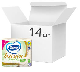 Акция на Упаковка туалетной бумаги Zewa Natural Soft бело-кремовой 4 слоя 14 упаковок по 4 рулона (7322541449159) от Rozetka